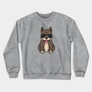 Funny Bulldog Wearing Sun Glasses Crewneck Sweatshirt